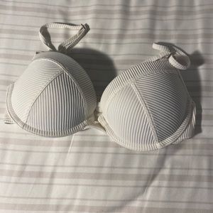 Abercrombie push up ribbed bikini 32B white